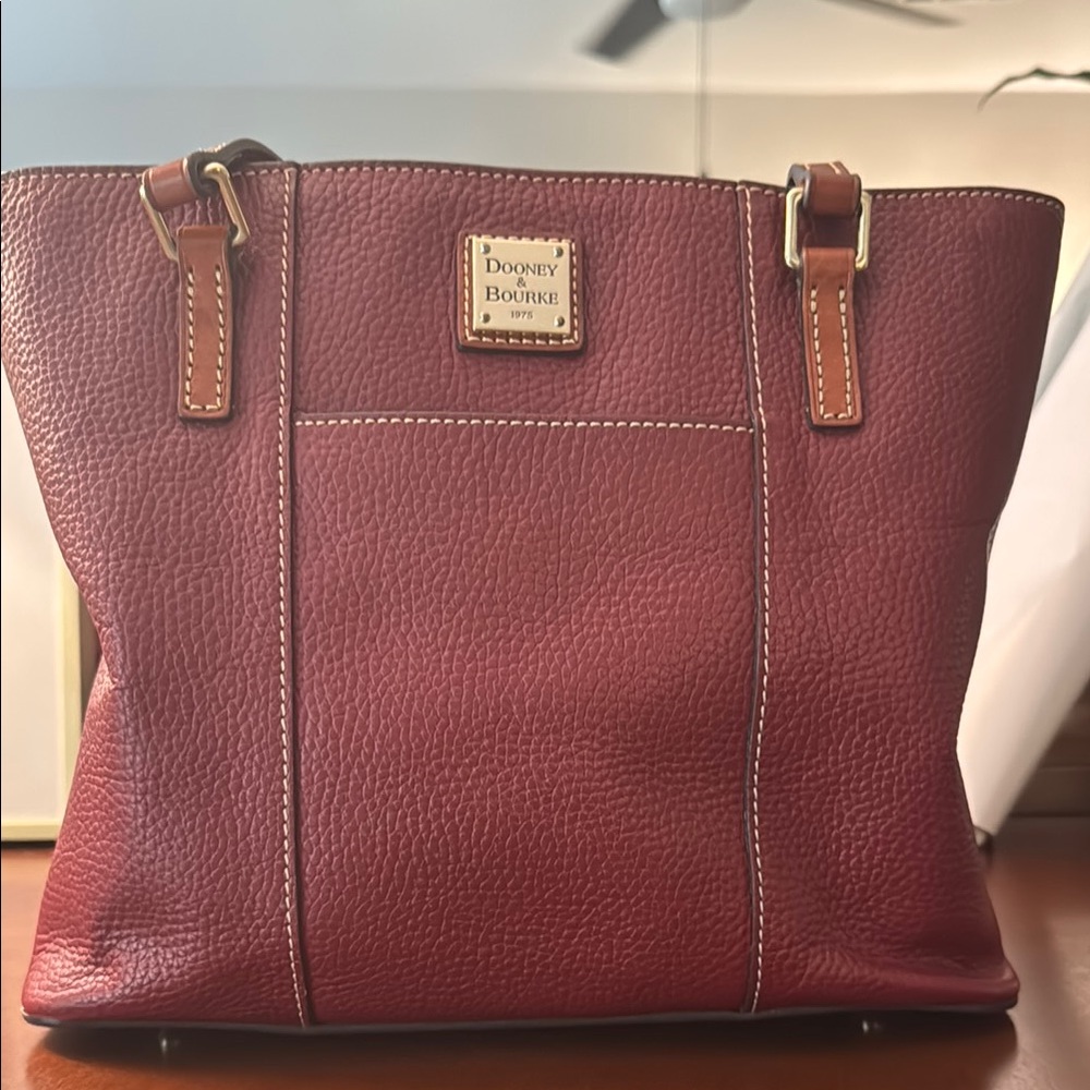 Dooney & Bourke Burgundy Leather Tote Bag